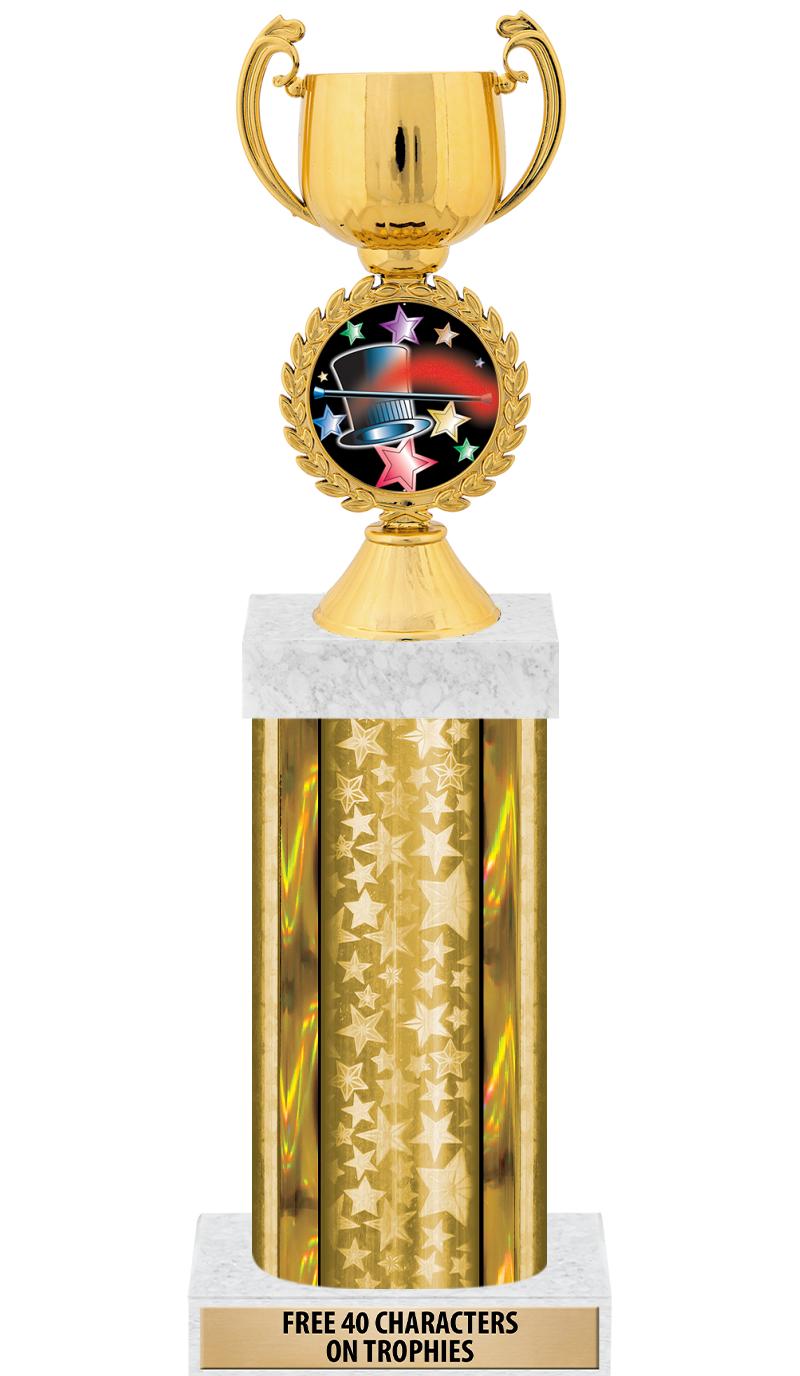 14"GOLD/GD-STARS-GD FIG/SQUARE