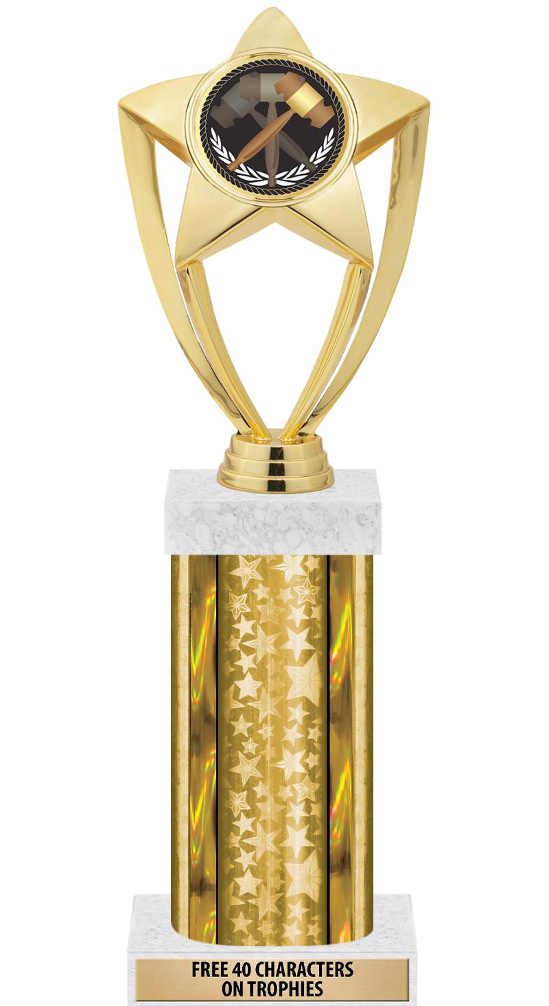 14"GOLD/GD-STARS-GD FIG/SQUARE