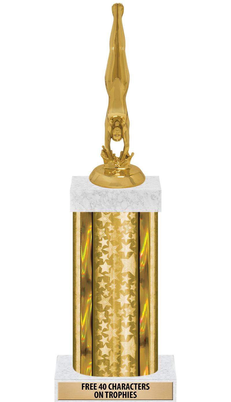 14"GOLD/GD-STARS-GD FIG/SQUARE