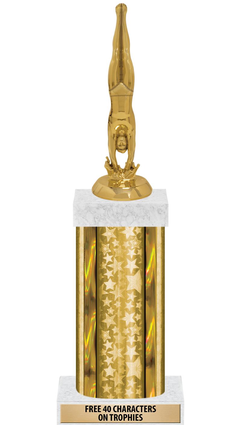 14"GOLD/GD-STARS-GD FIG/SQUARE