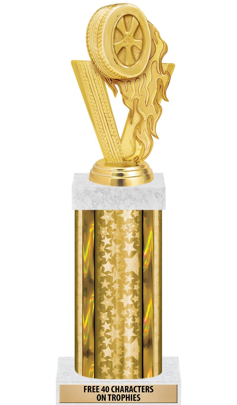 14"GOLD/GD-STARS-GD FIG/SQUARE