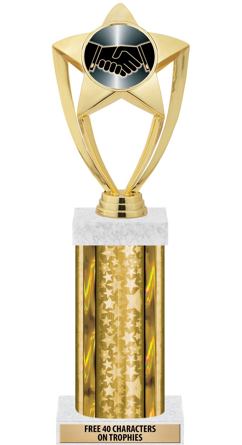 14"GOLD/GD-STARS-GD FIG/SQUARE