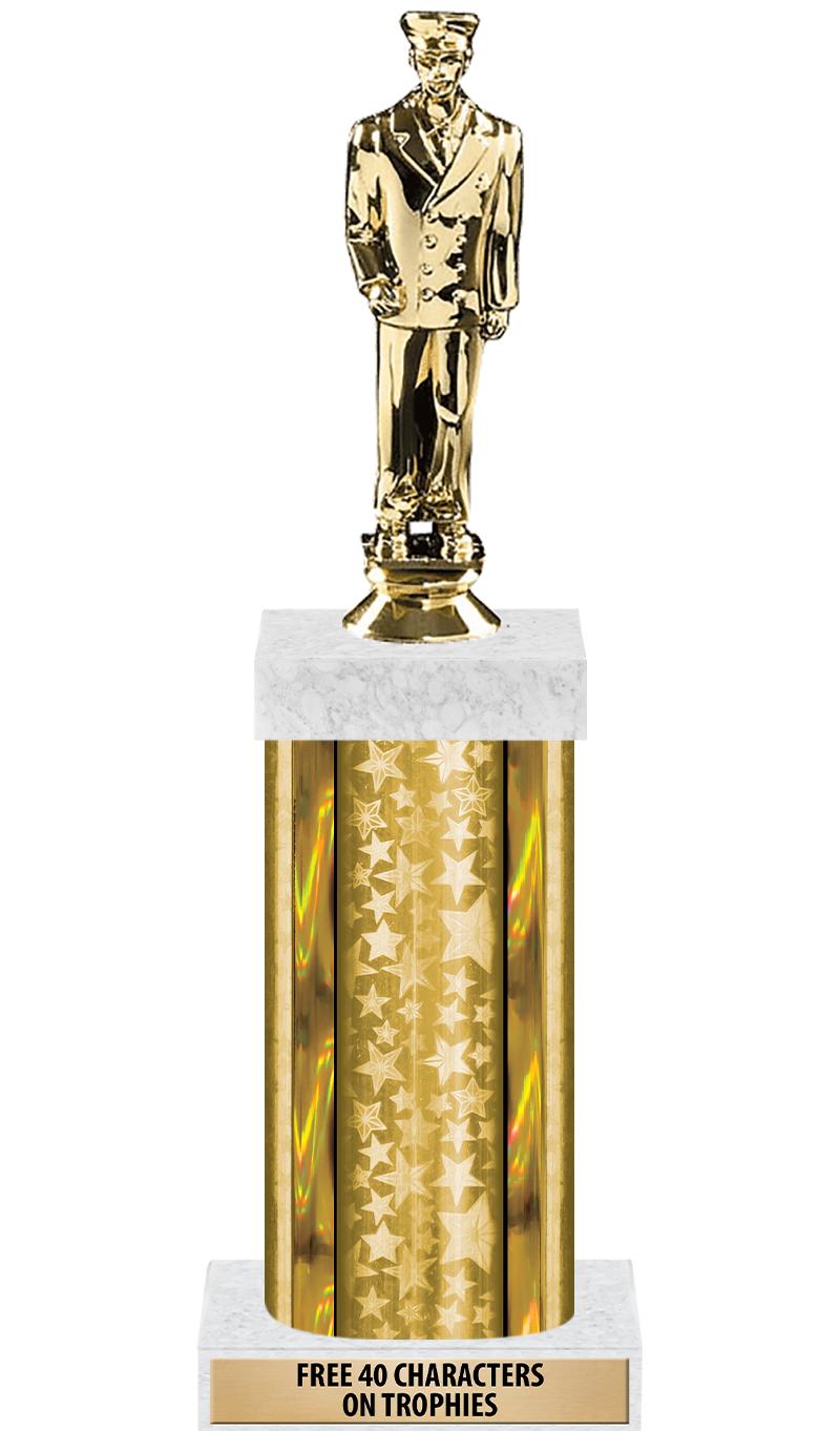 14"GOLD/GD-STARS-GD FIG/SQUARE