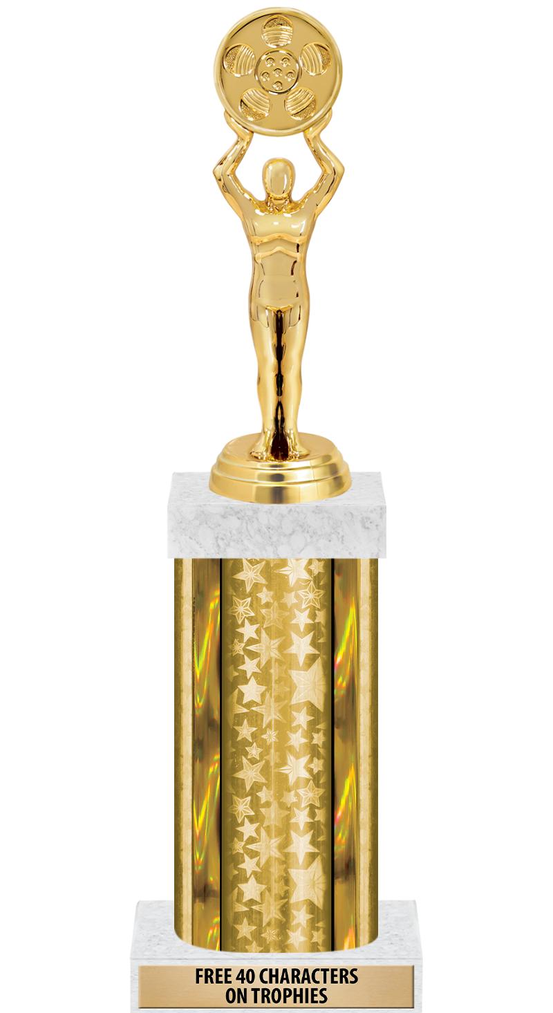 14"GOLD/GD-STARS-GD FIG/SQUARE