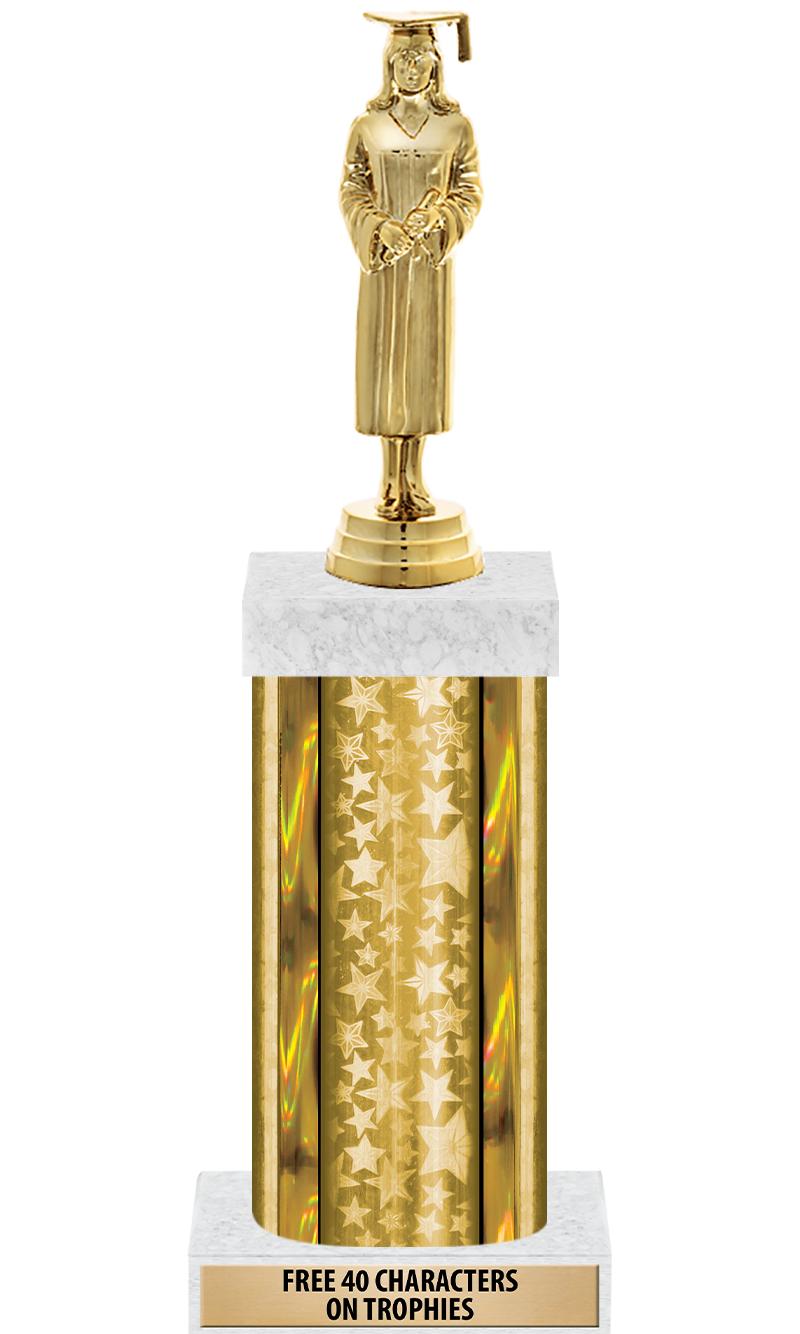 14"GOLD/GD-STARS-GD FIG/SQUARE