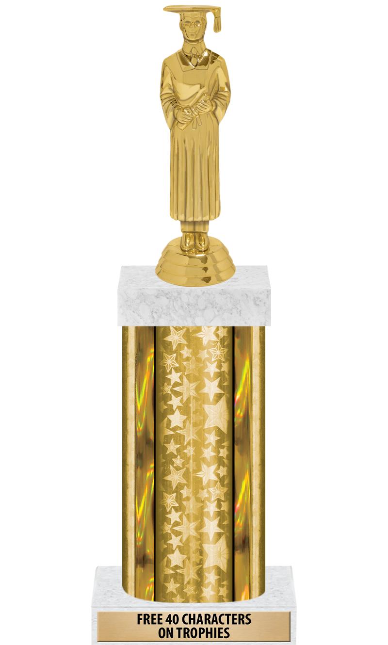 14"GOLD/GD-STARS-GD FIG/SQUARE