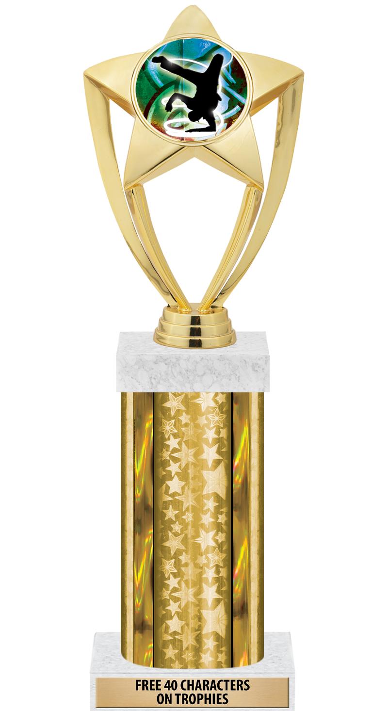 14"GOLD/GD-STARS-GD FIG/SQUARE