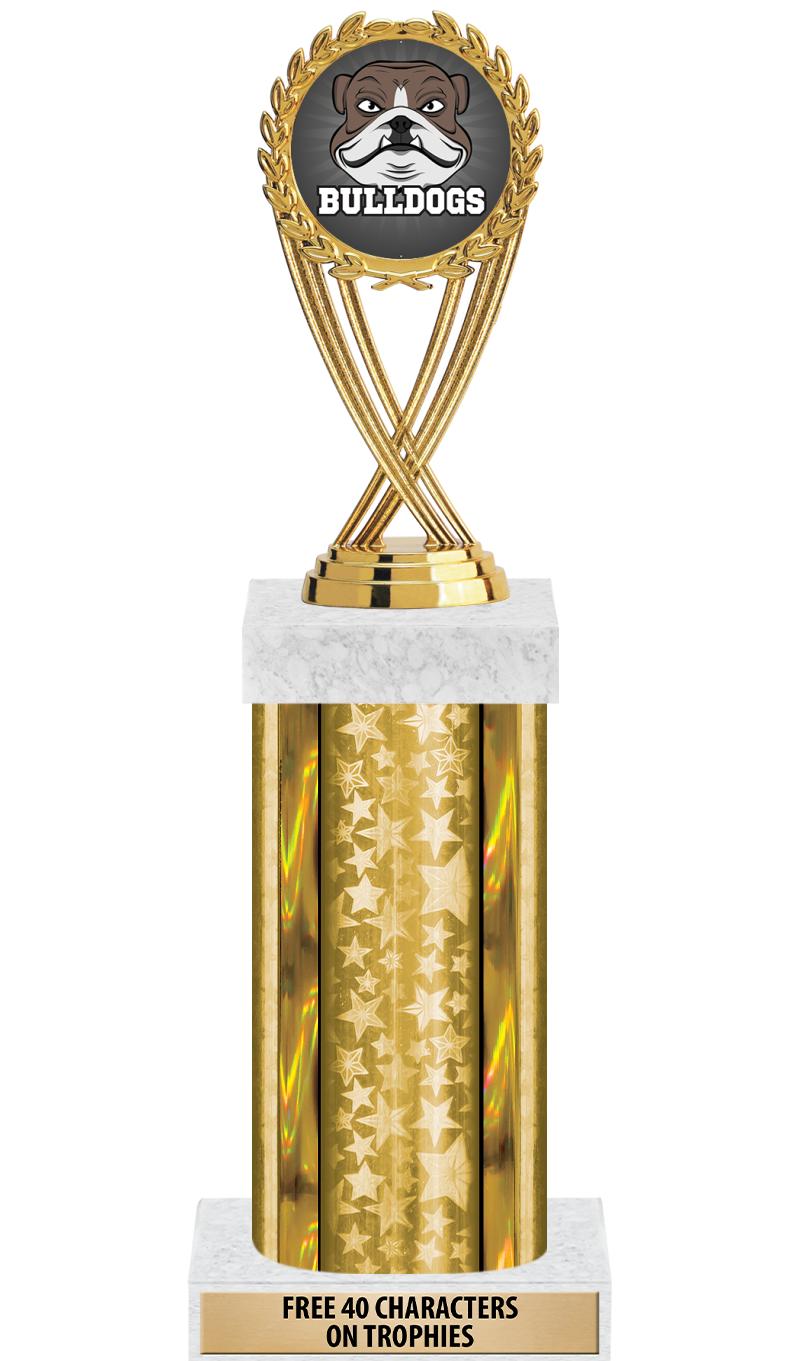 14"GOLD/GD-STARS-GD FIG/SQUARE