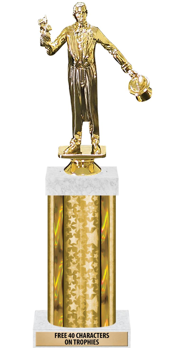 14"GOLD/GD-STARS-GD FIG/SQUARE