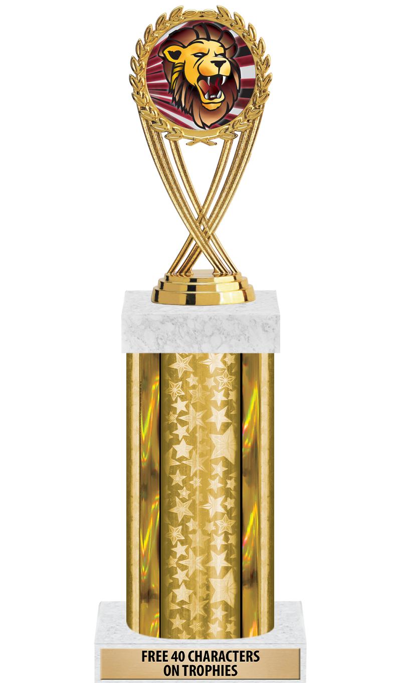 14"GOLD/GD-STARS-GD FIG/SQUARE