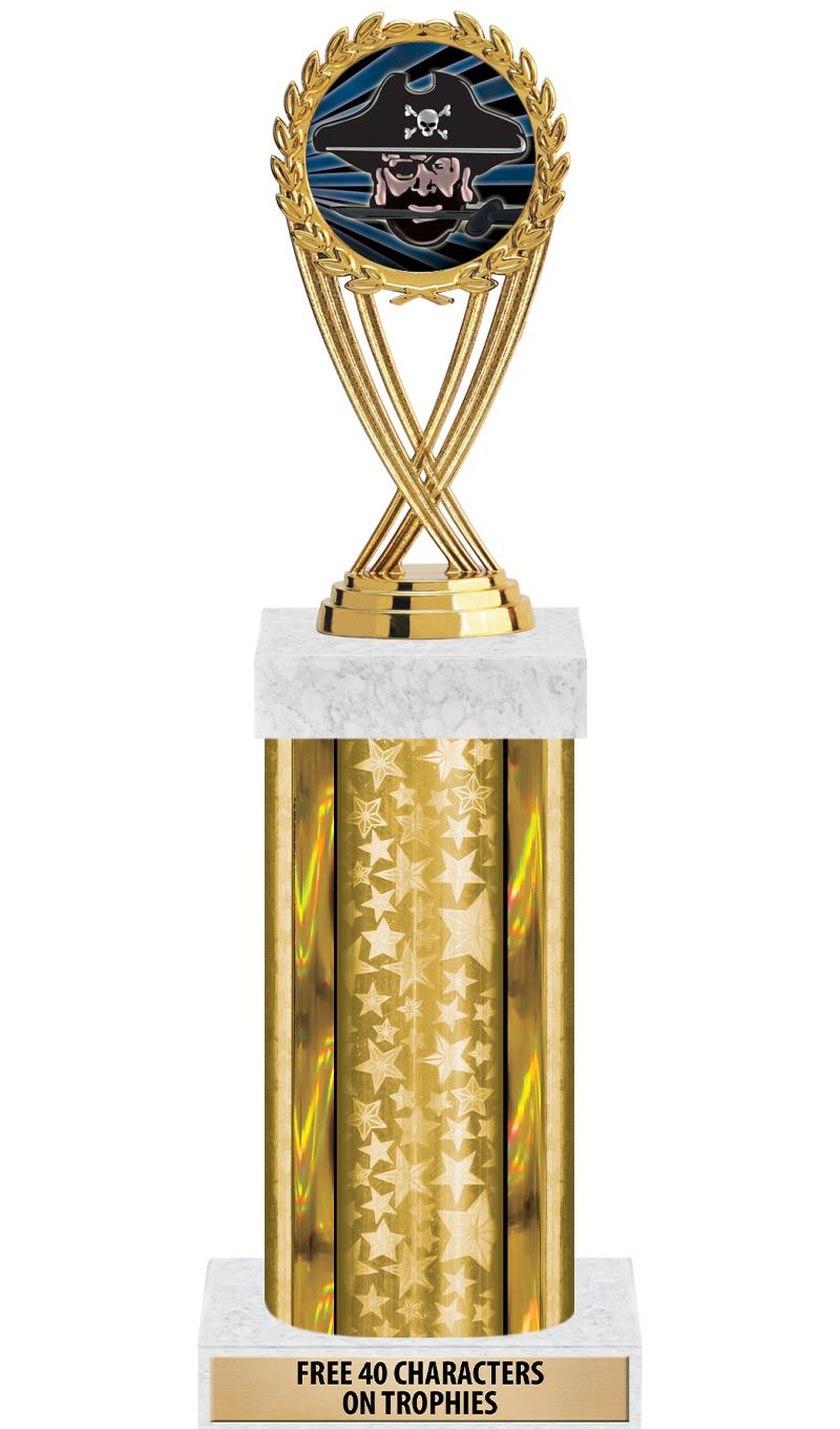 14"GOLD/GD-STARS-GD FIG/SQUARE