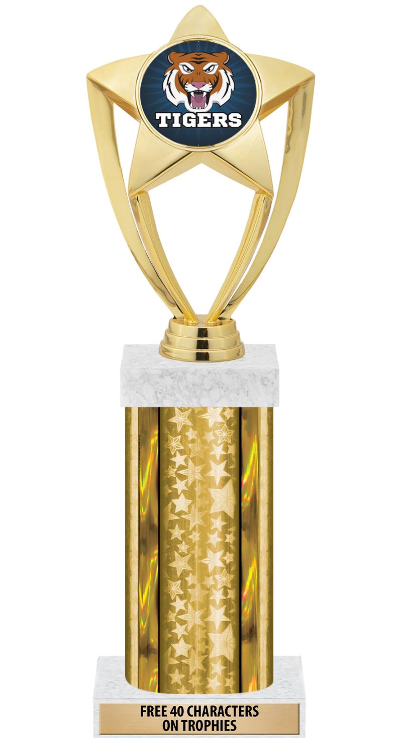 14"GOLD/GD-STARS-GD FIG/SQUARE