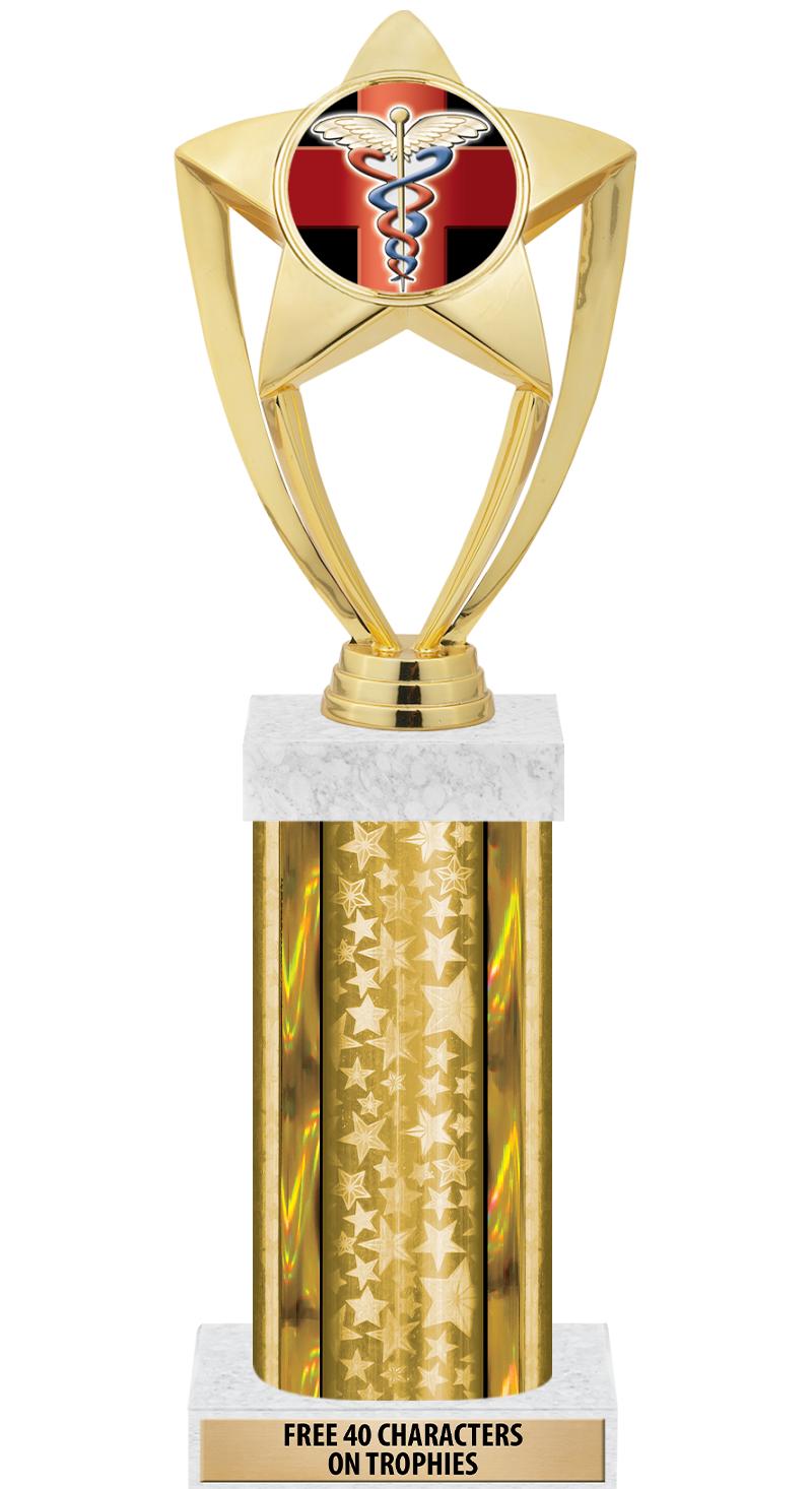 14"GOLD/GD-STARS-GD FIG/SQUARE