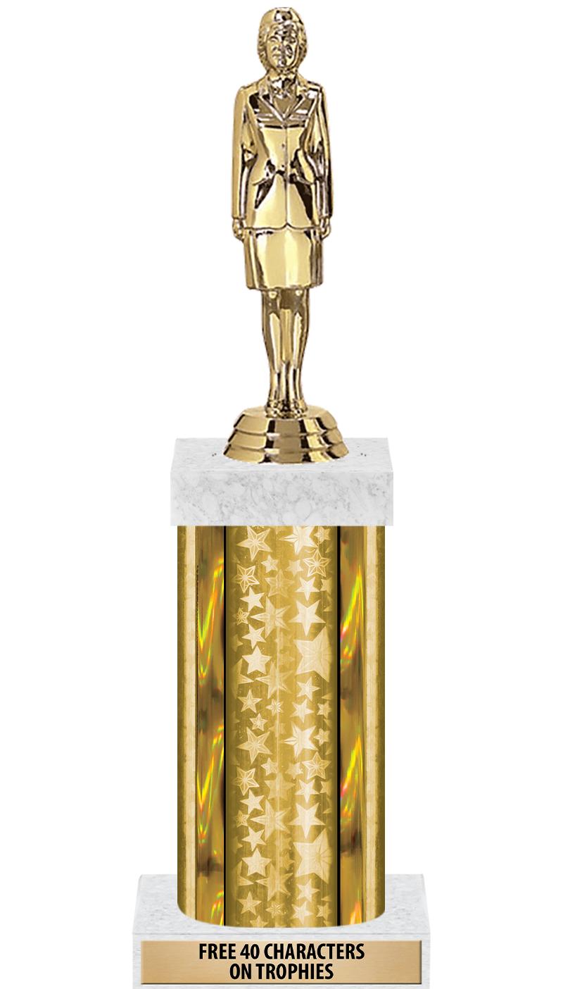 14"GOLD/GD-STARS-GD FIG/SQUARE