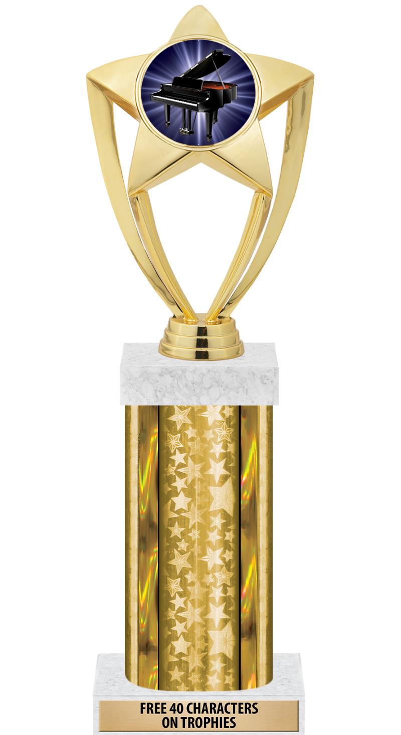 14"GOLD/GD-STARS-GD FIG/SQUARE