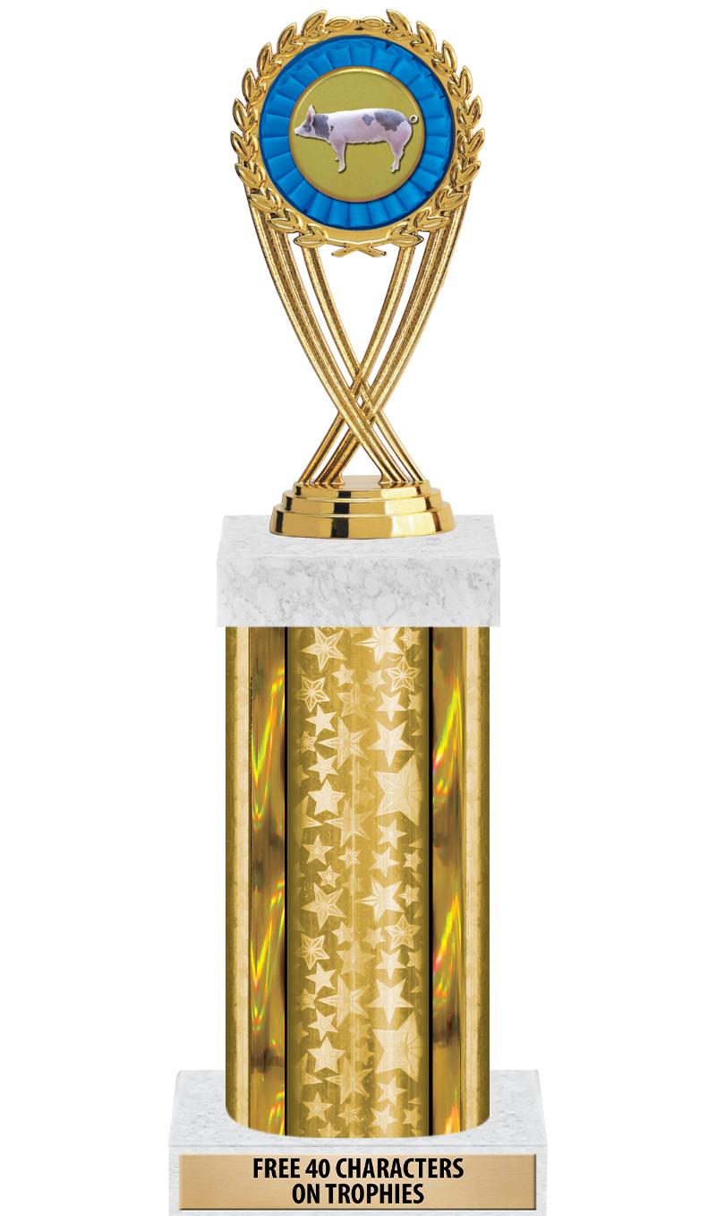 14"GOLD/GD-STARS-GD FIG/SQUARE