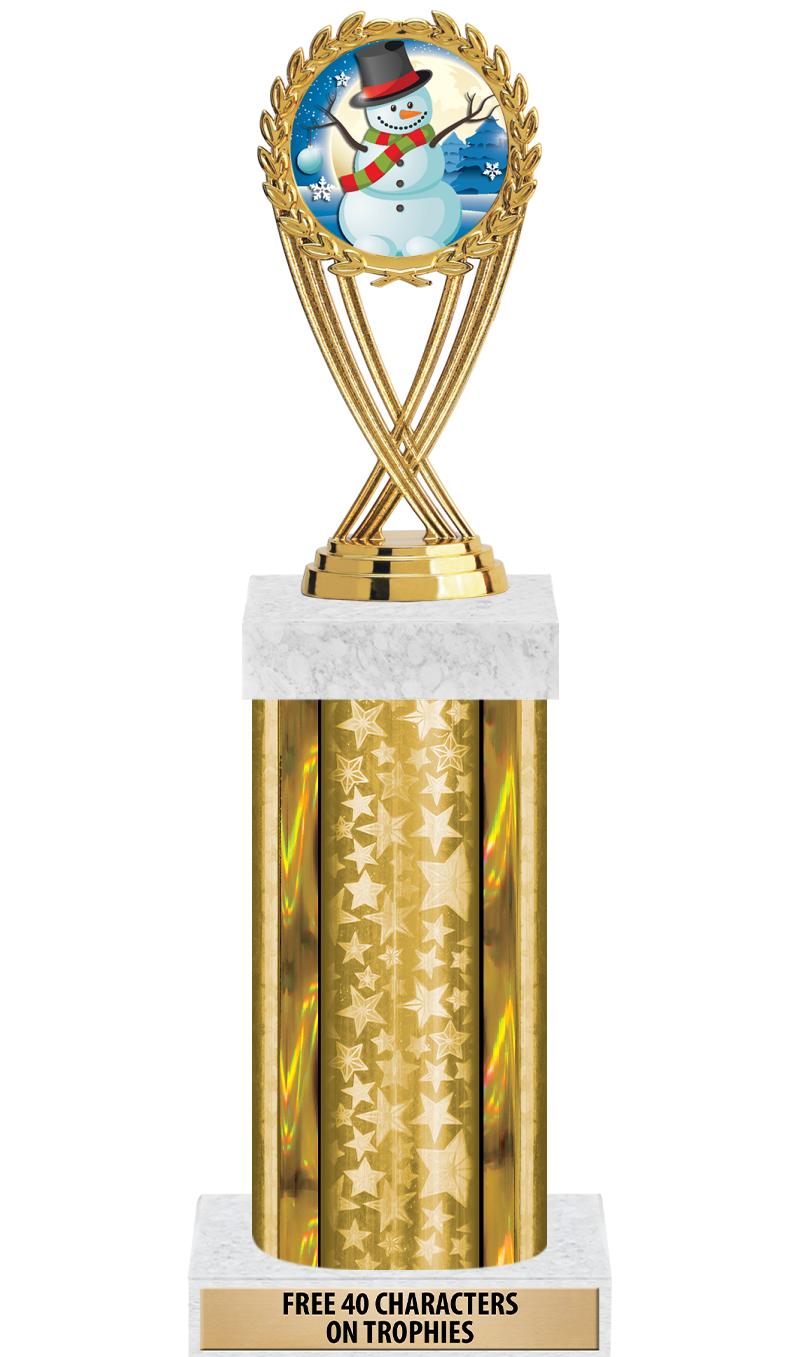 14"GOLD/GD-STARS-GD FIG/SQUARE