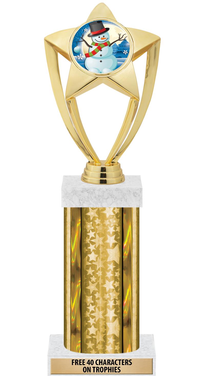14"GOLD/GD-STARS-GD FIG/SQUARE