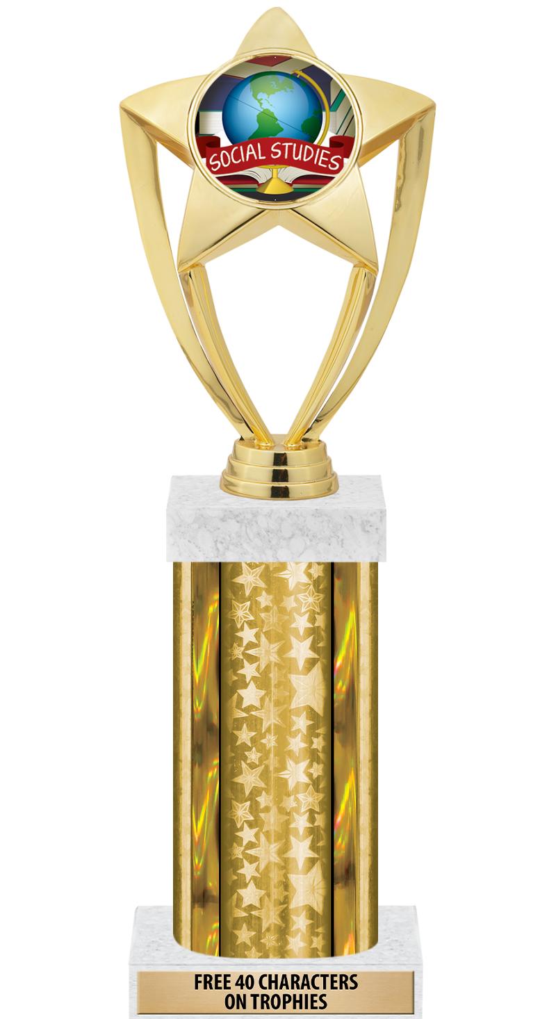 14"GOLD/GD-STARS-GD FIG/SQUARE