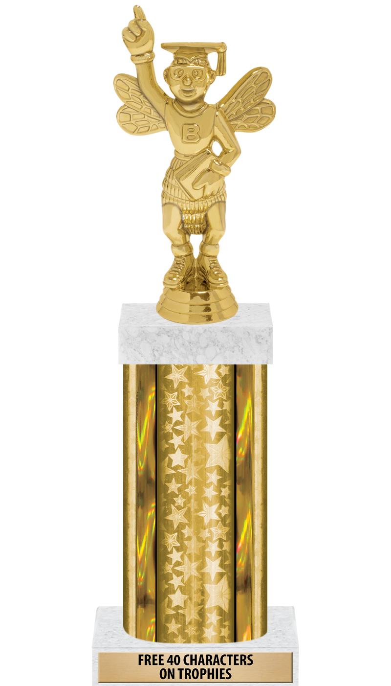 14"GOLD/GD-STARS-GD FIG/SQUARE