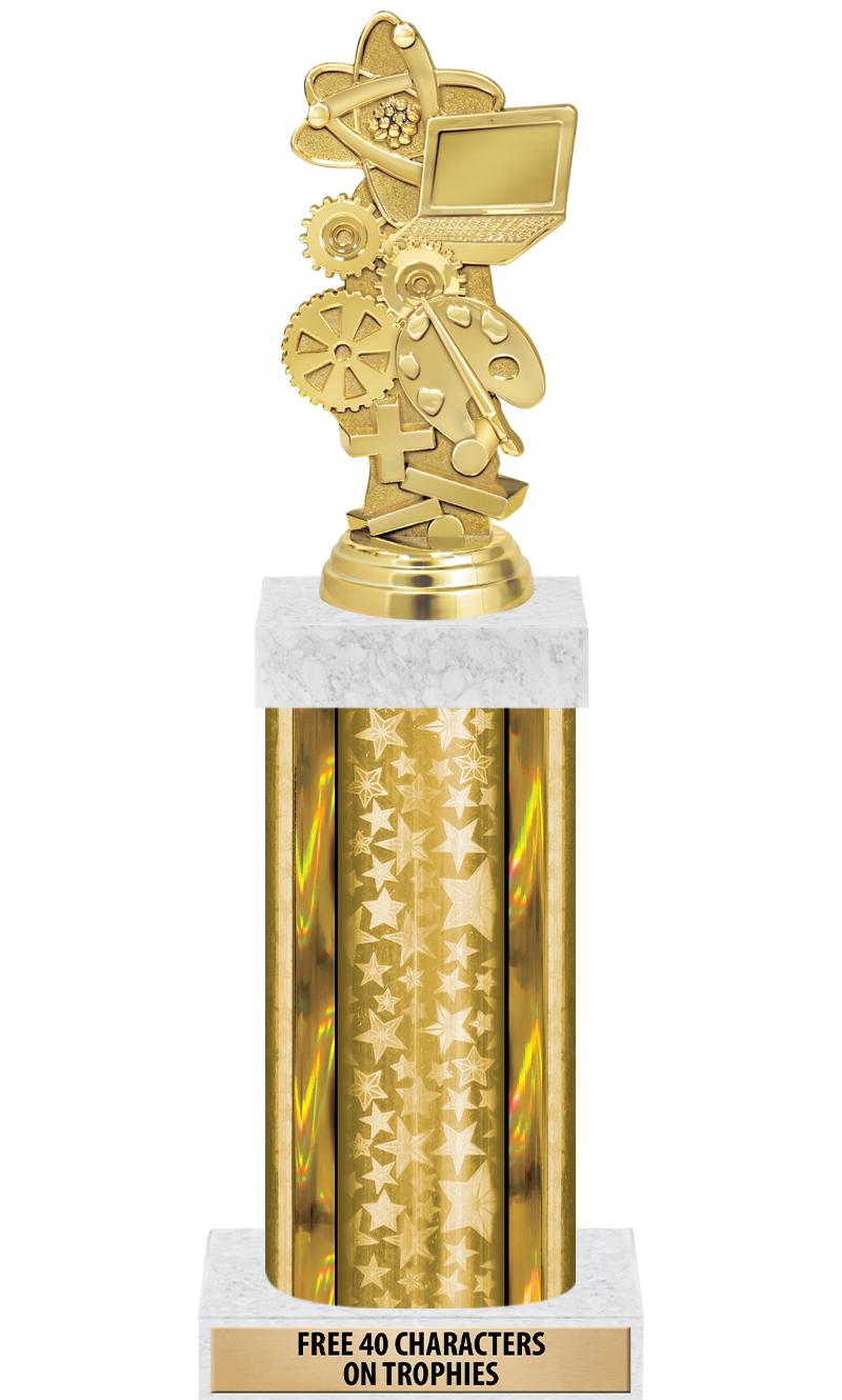 14"GOLD/GD-STARS-GD FIG/SQUARE