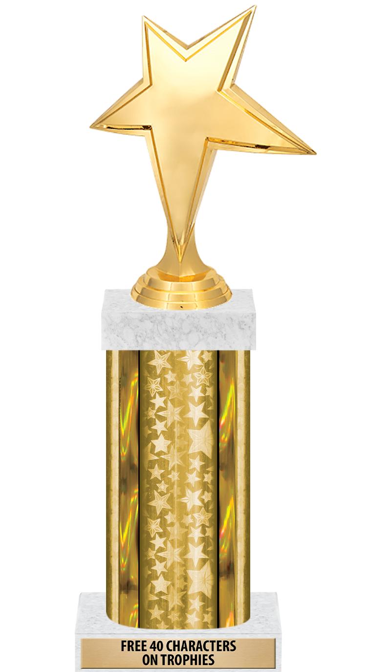 14"GOLD/GD-STARS-GD FIG/SQUARE