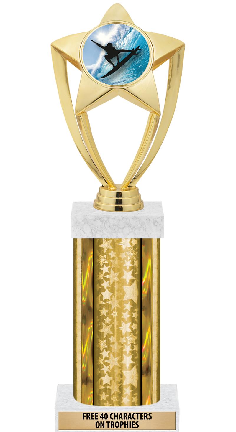 14"GOLD/GD-STARS-GD FIG/SQUARE