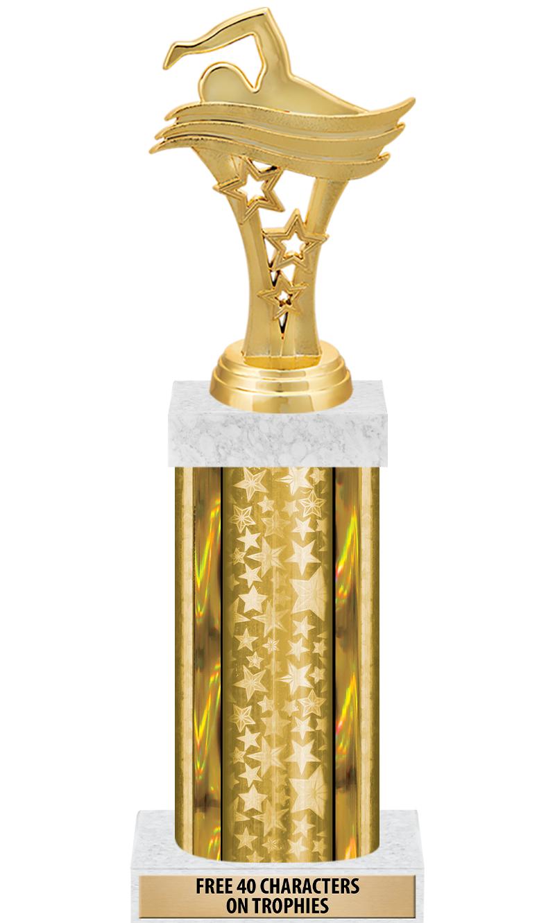 14"GOLD/GD-STARS-GD FIG/SQUARE