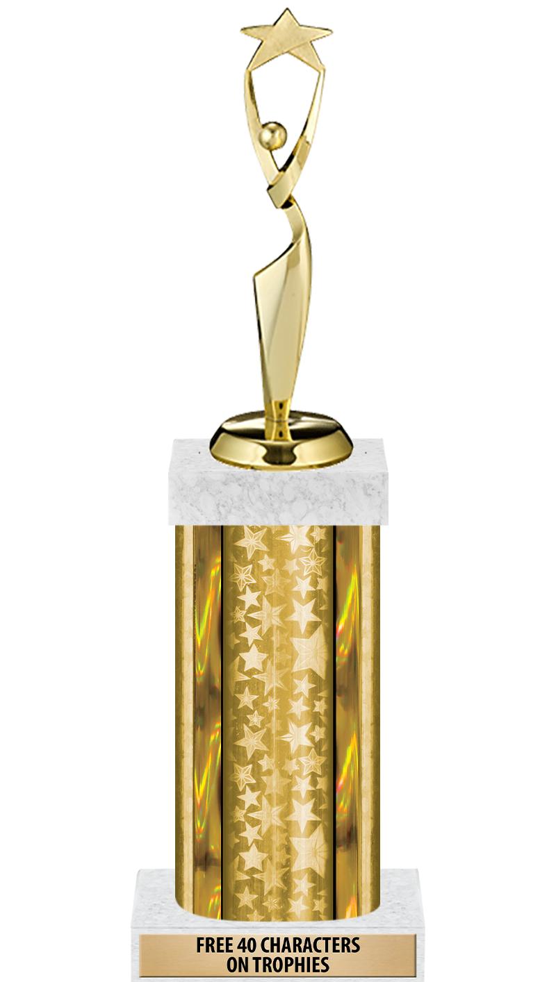 14"GOLD/GD-STARS-GD FIG/SQUARE