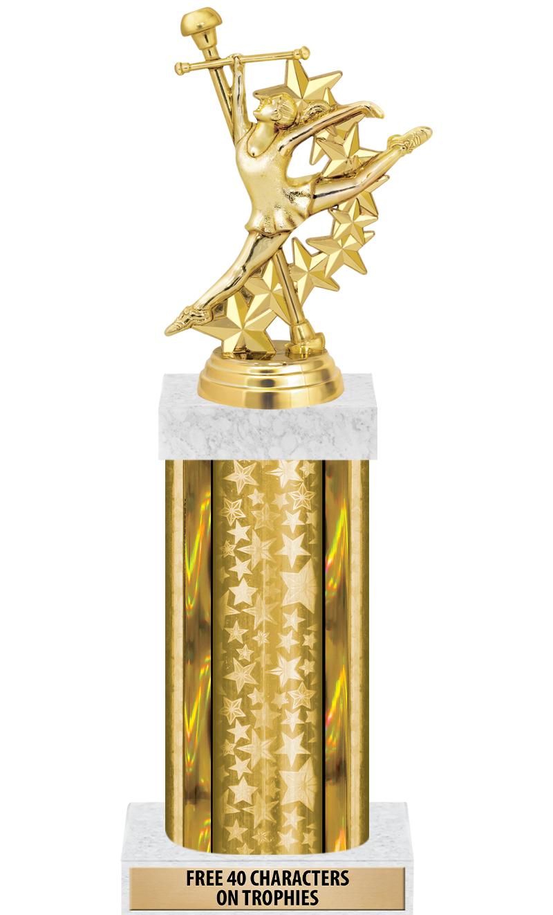 14"GOLD/GD-STARS-GD FIG/SQUARE