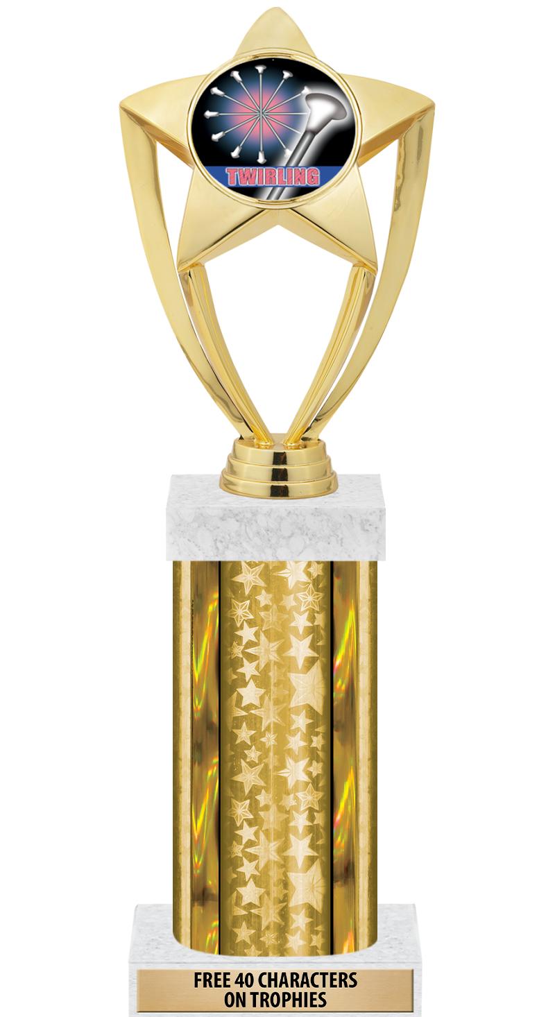 14"GOLD/GD-STARS-GD FIG/SQUARE