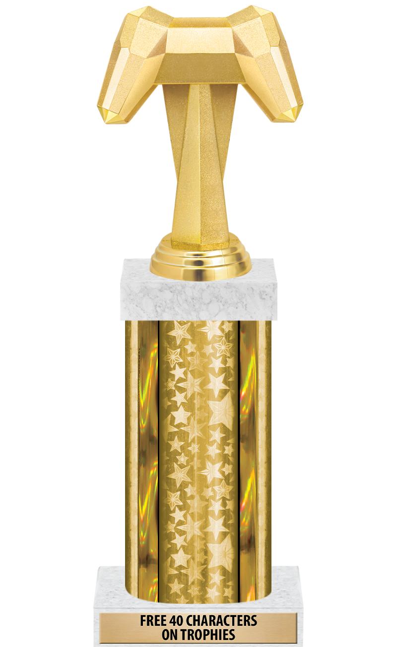 14"GOLD/GD-STARS-GD FIG/SQUARE