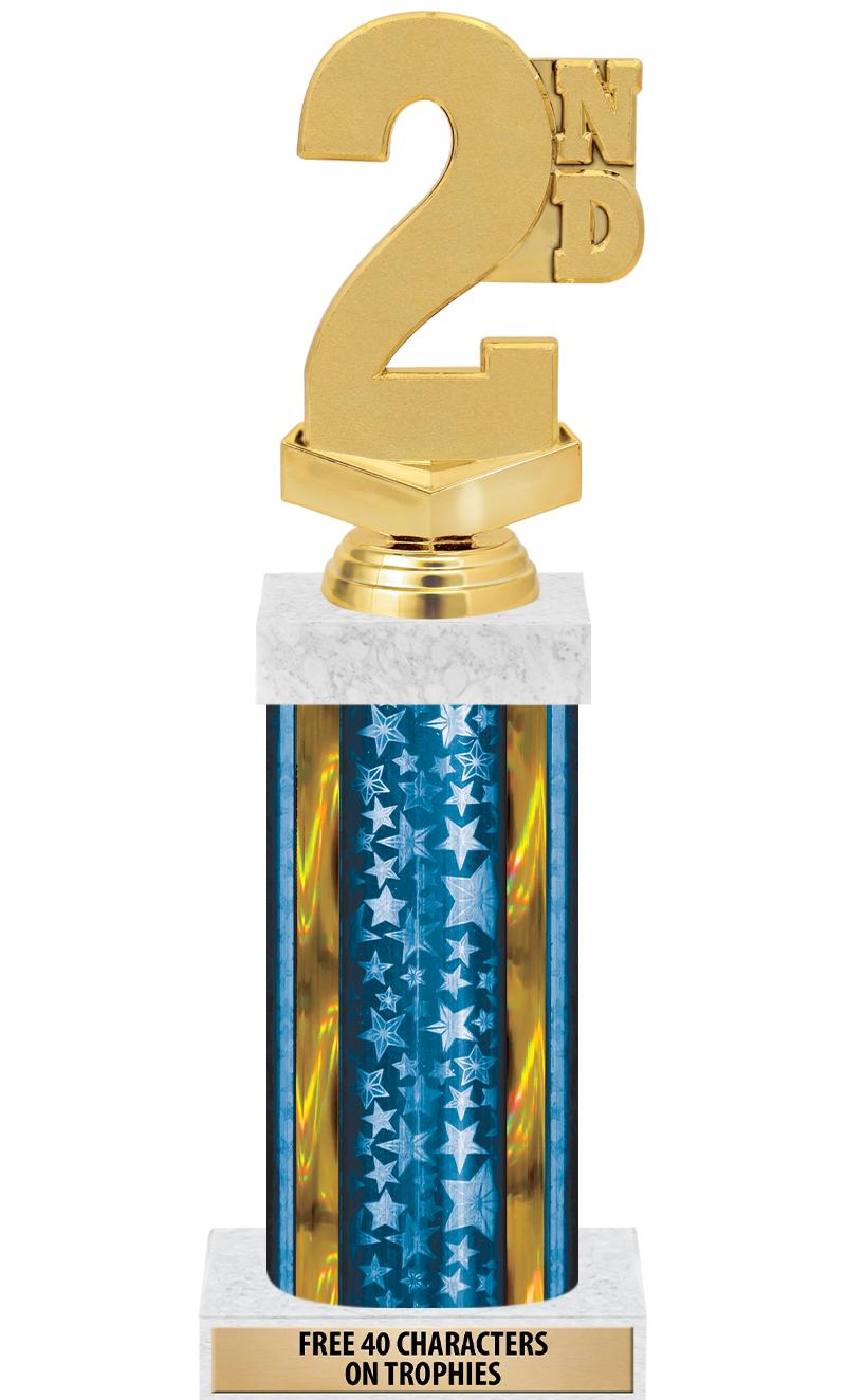 14"BLUE/GD-STARS-GD FIG/SQUARE