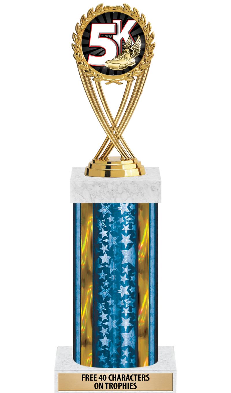 14"BLUE/GD-STARS-GD FIG/SQUARE