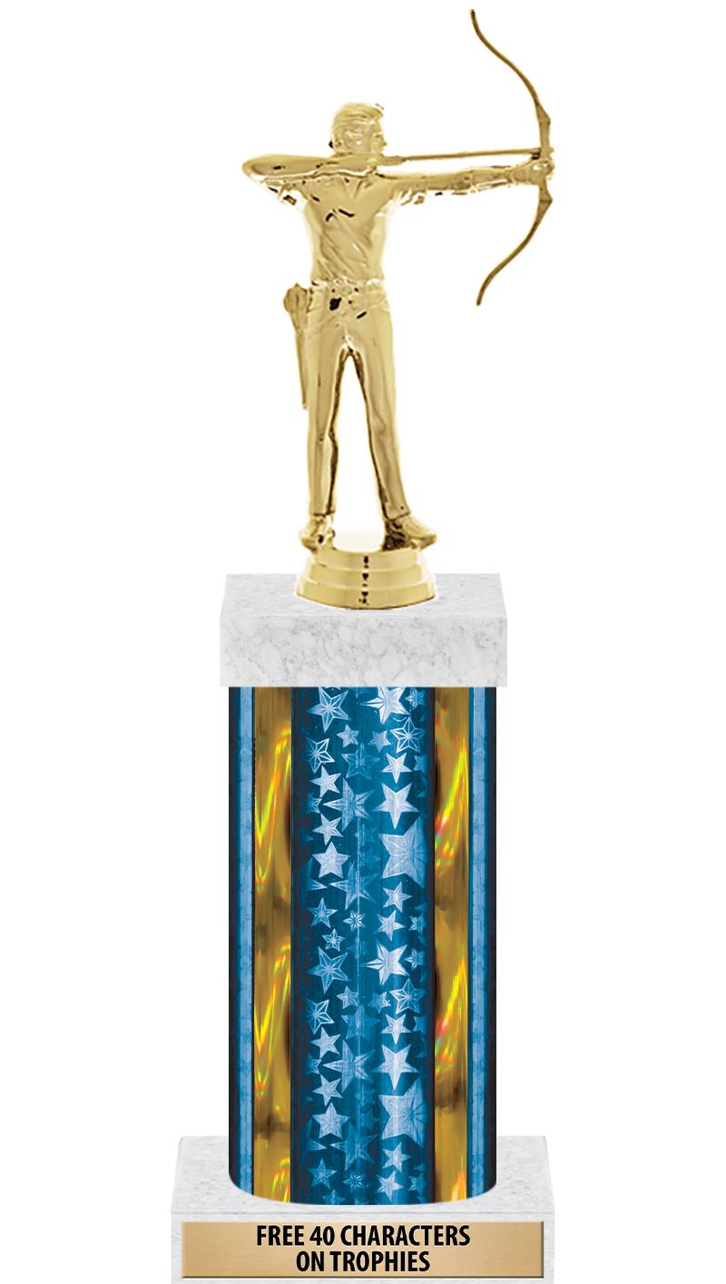 14"BLUE/GD-STARS-GD FIG/SQUARE