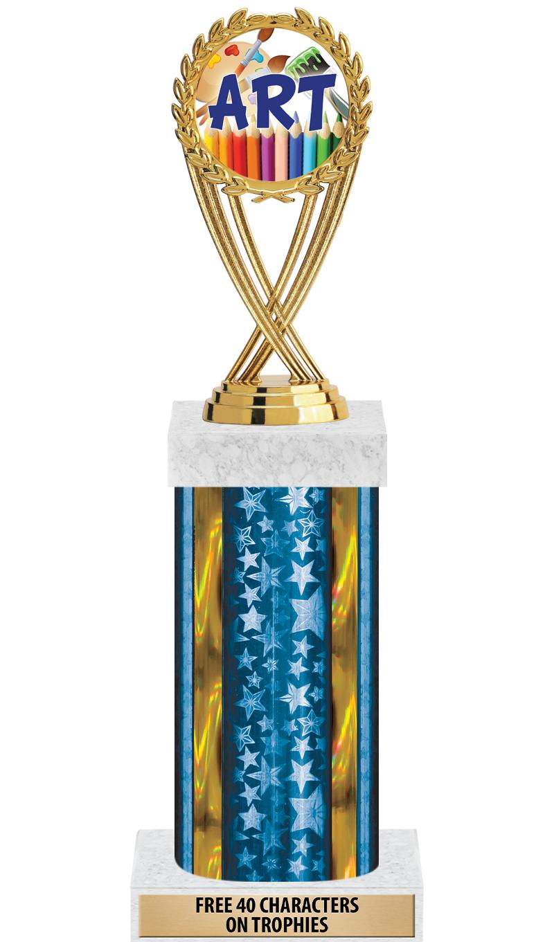 14"BLUE/GD-STARS-GD FIG/SQUARE