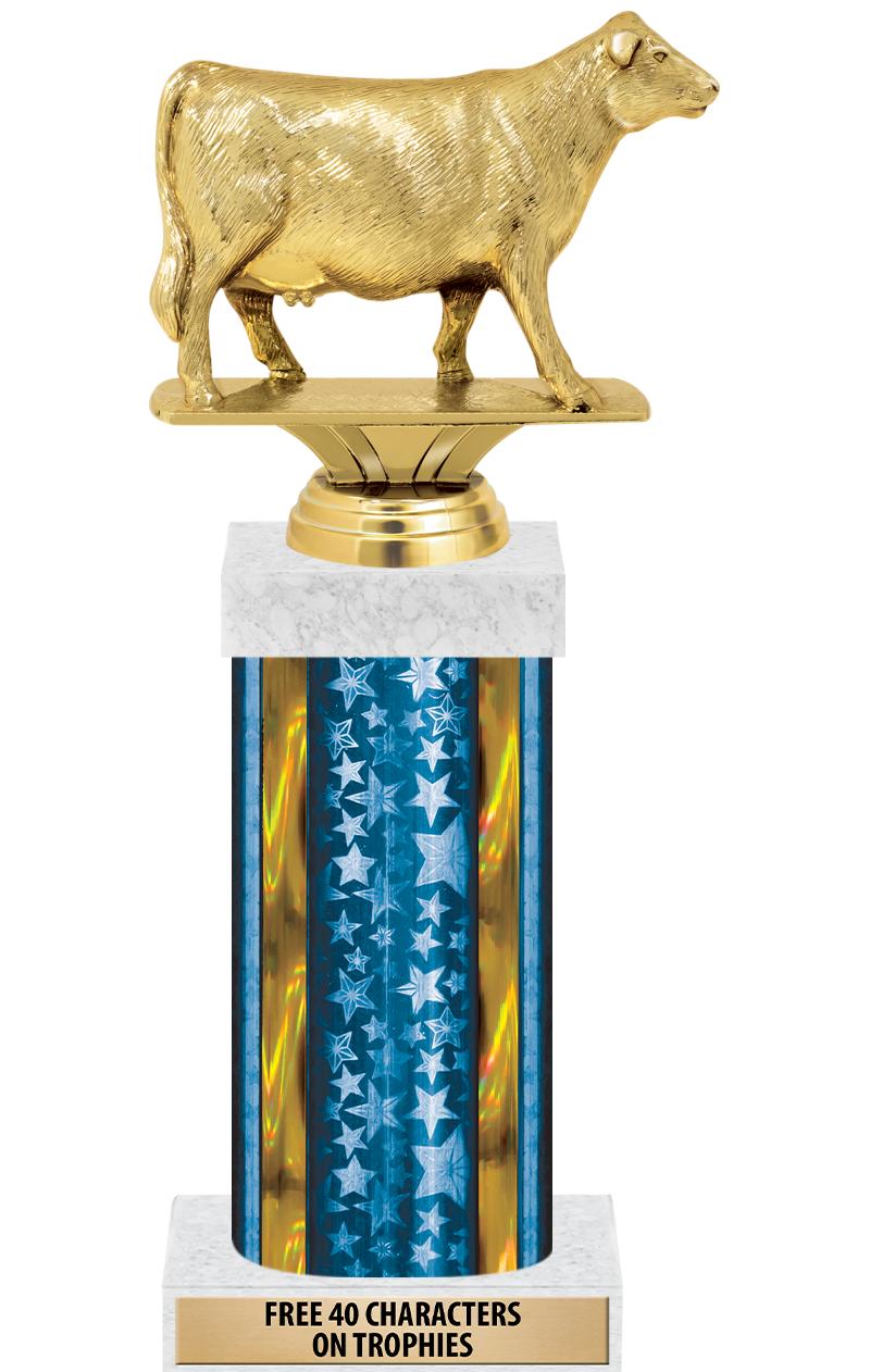 14"BLUE/GD-STARS-GD FIG/SQUARE