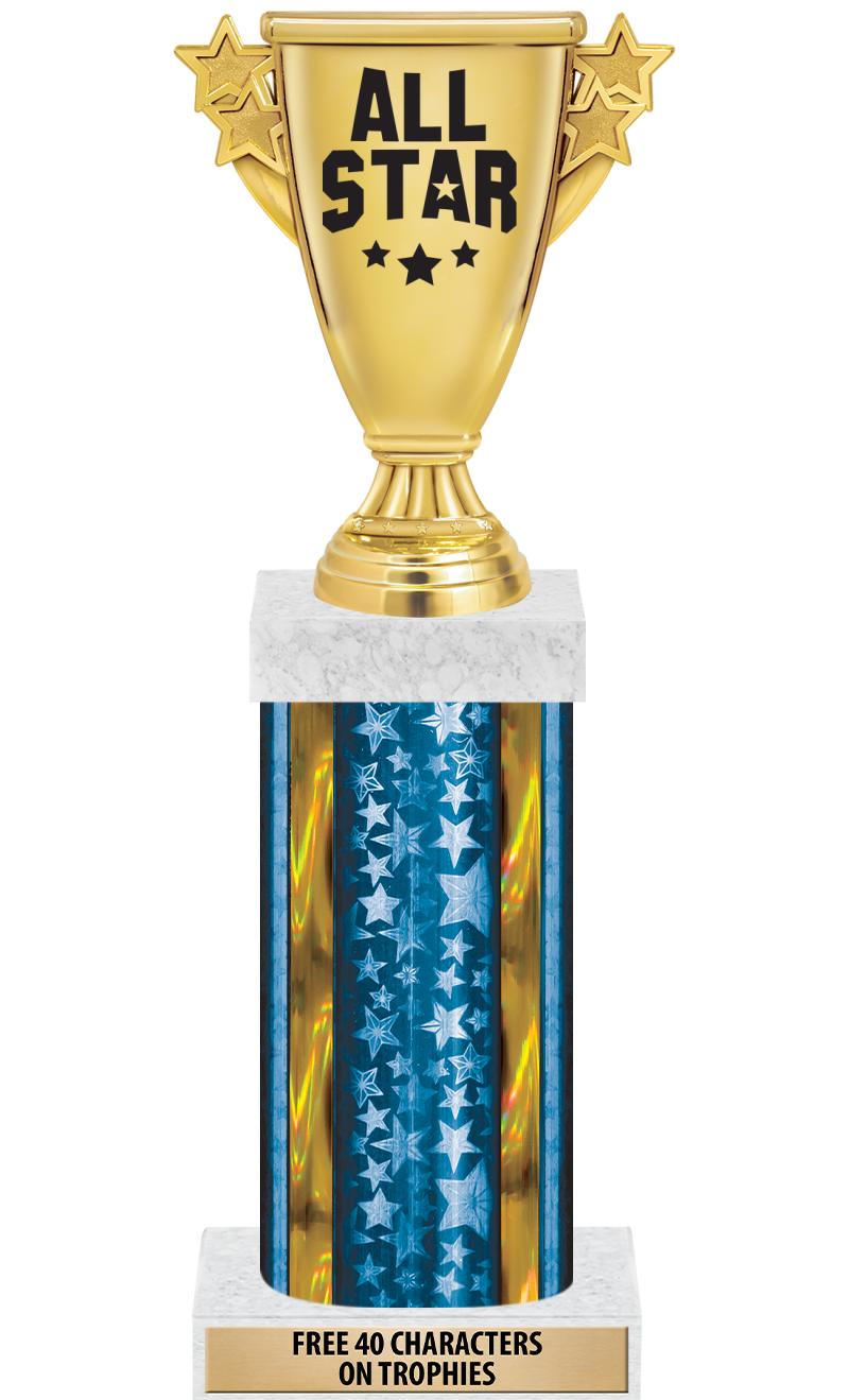 14"BLUE/GD-STARS-GD FIG/SQUARE