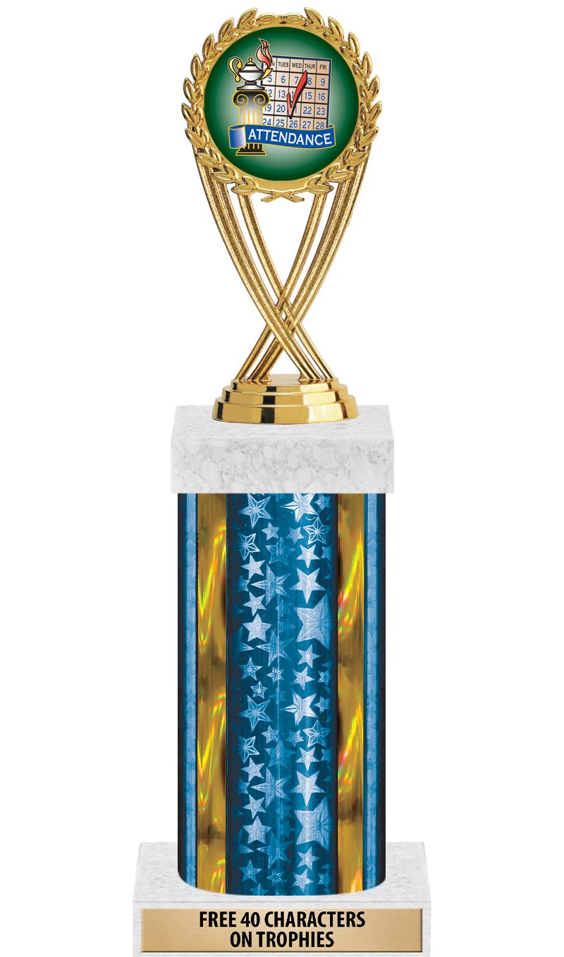 14"BLUE/GD-STARS-GD FIG/SQUARE