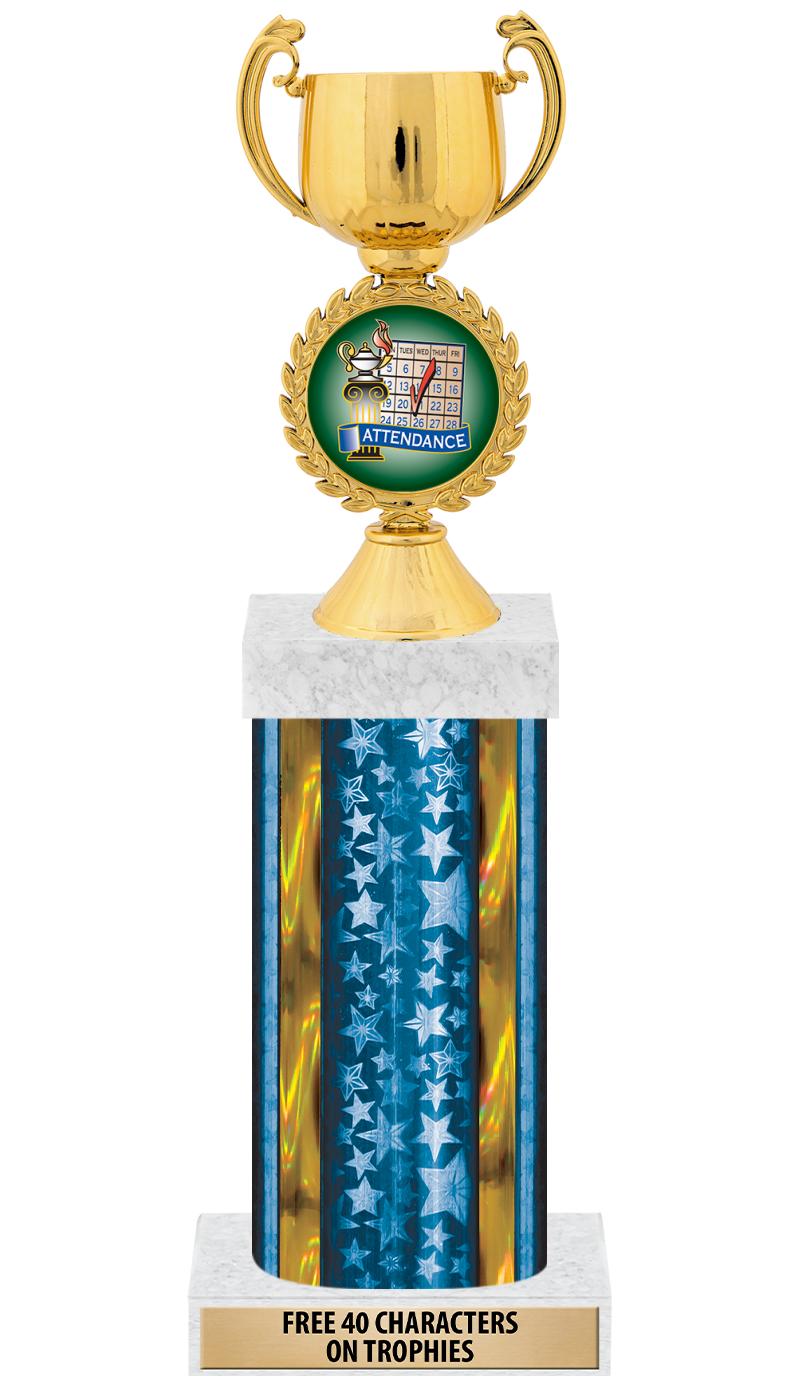 14"BLUE/GD-STARS-GD FIG/SQUARE