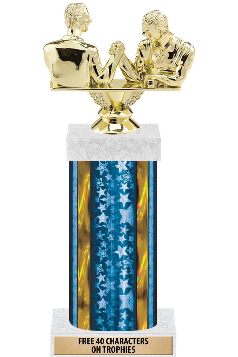 14"BLUE/GD-STARS-GD FIG/SQUARE