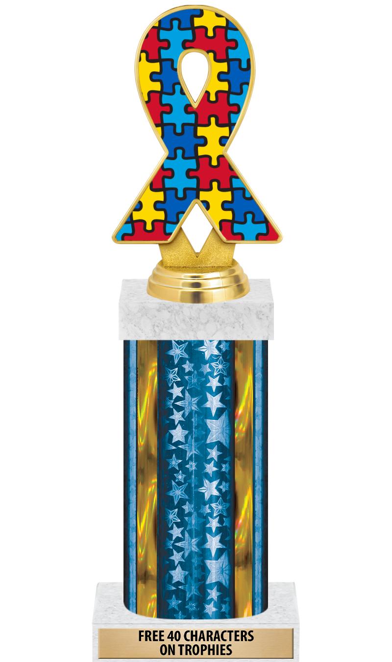 14"BLUE/GD-STARS-GD FIG/SQUARE