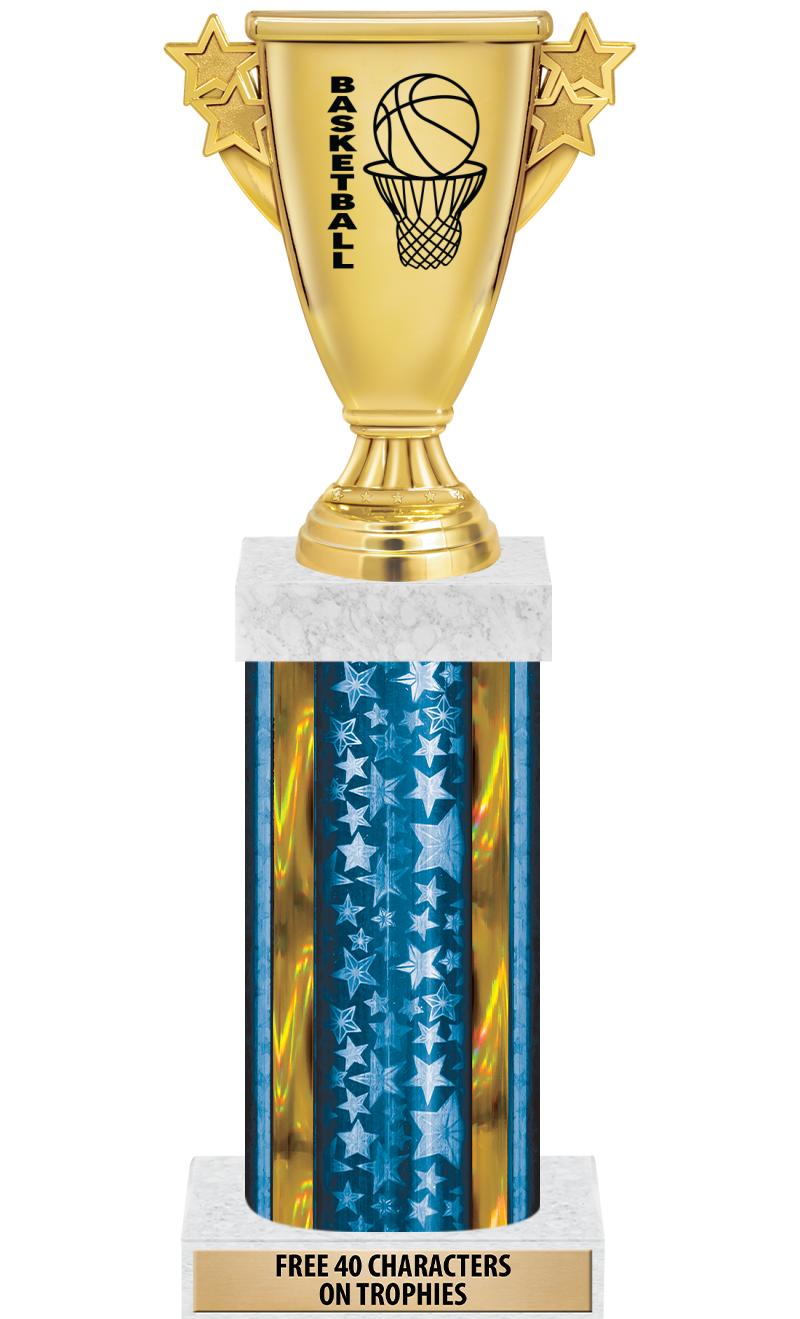 14"BLUE/GD-STARS-GD FIG/SQUARE