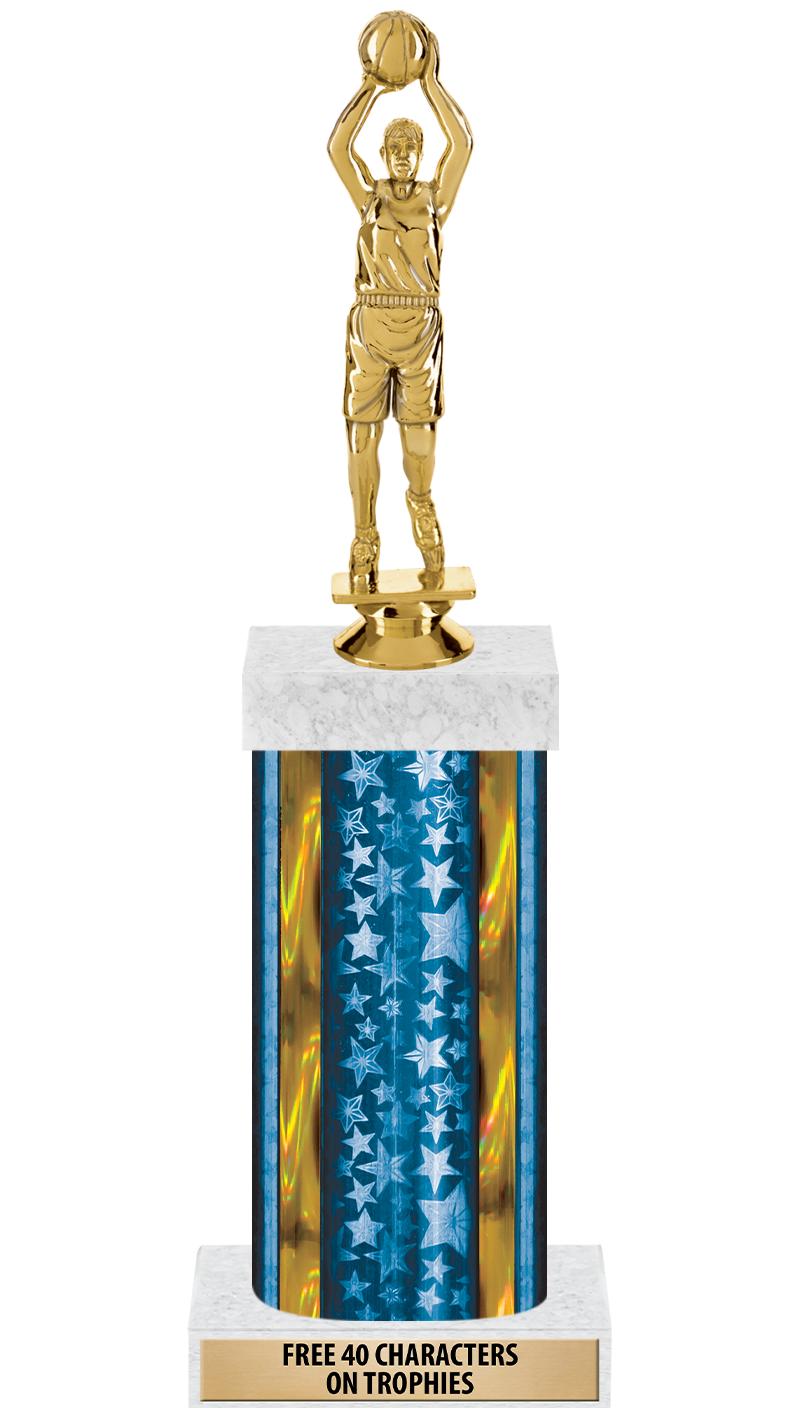 14"BLUE/GD-STARS-GD FIG/SQUARE