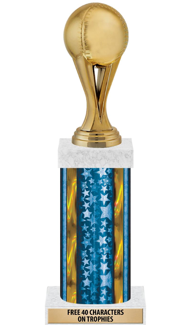 14"BLUE/GD-STARS-GD FIG/SQUARE