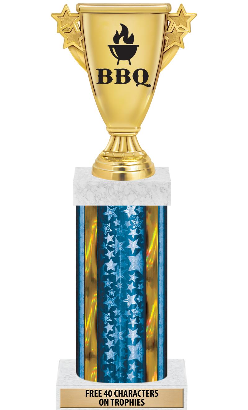 14"BLUE/GD-STARS-GD FIG/SQUARE