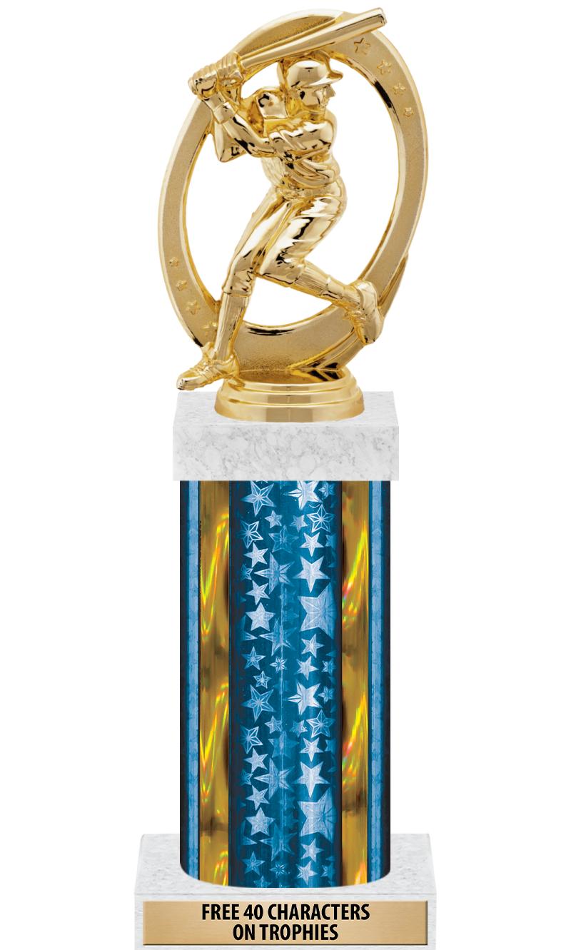 14"BLUE/GD-STARS-GD FIG/SQUARE