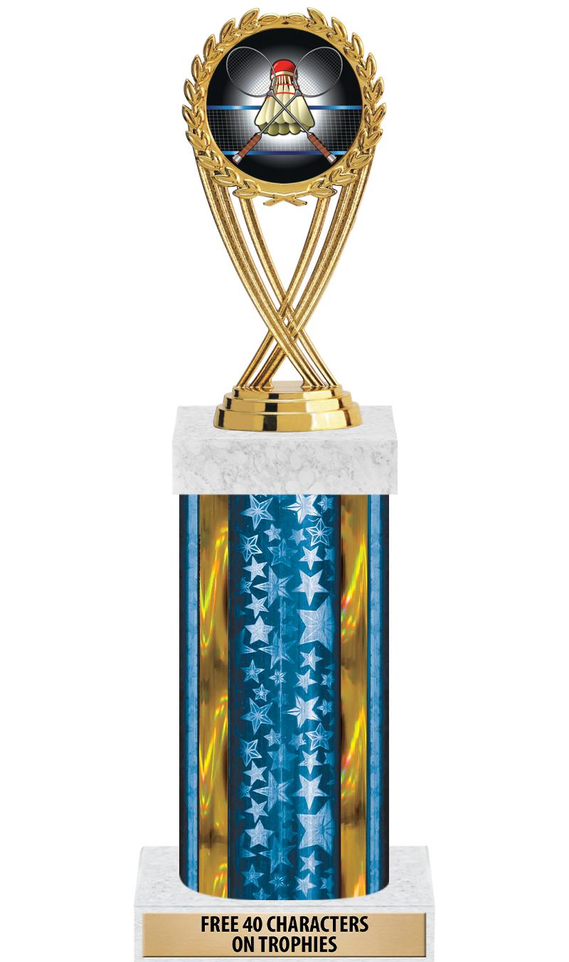 14"BLUE/GD-STARS-GD FIG/SQUARE