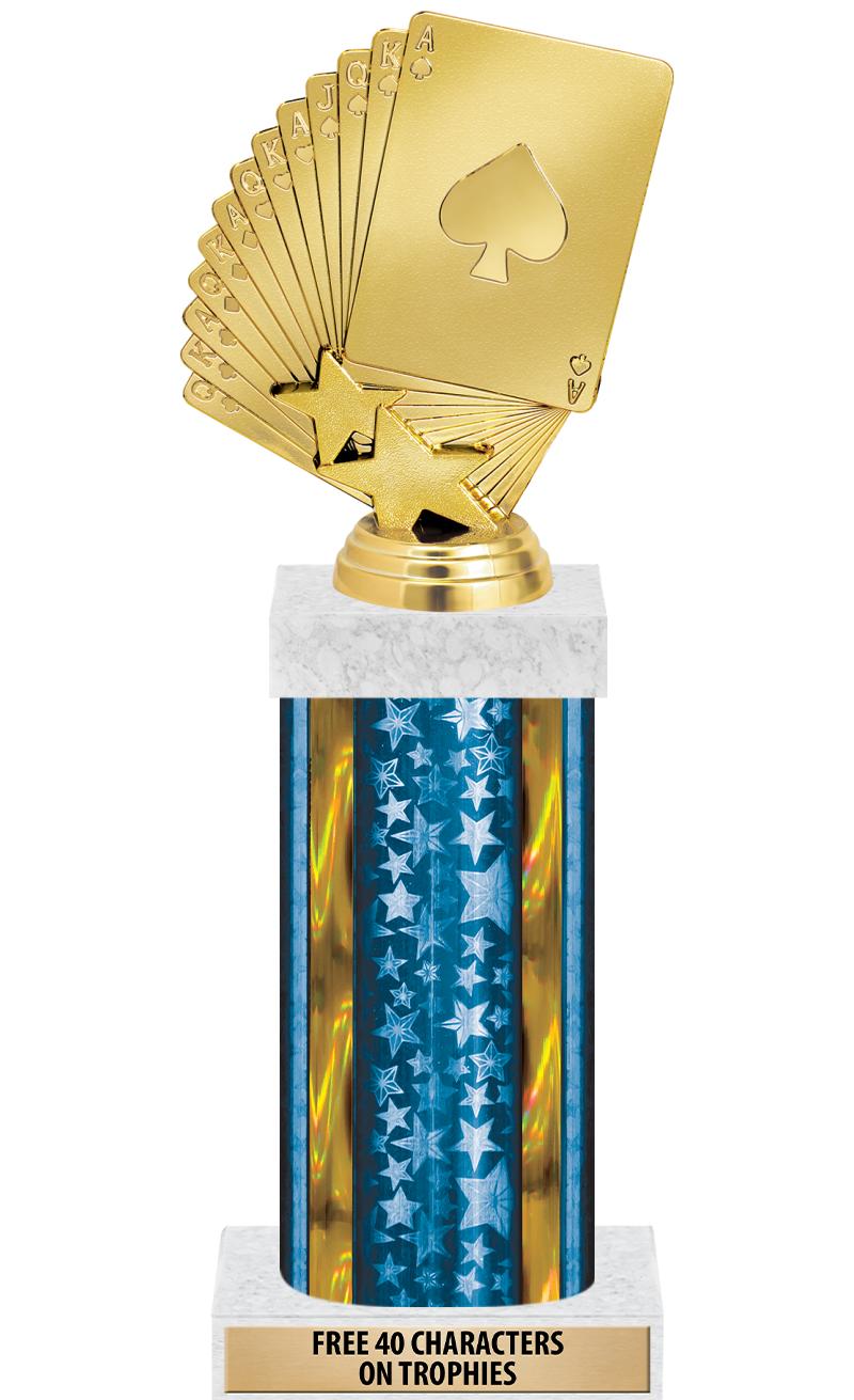 14"BLUE/GD-STARS-GD FIG/SQUARE