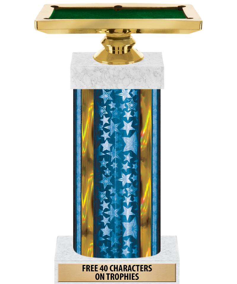 14"BLUE/GD-STARS-GD FIG/SQUARE